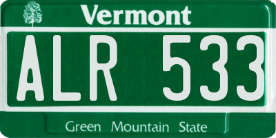 VT license plate ALR533