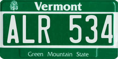VT license plate ALR534