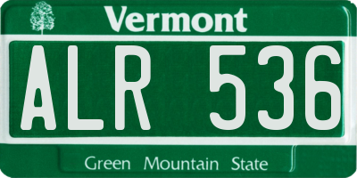 VT license plate ALR536