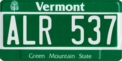 VT license plate ALR537