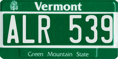 VT license plate ALR539