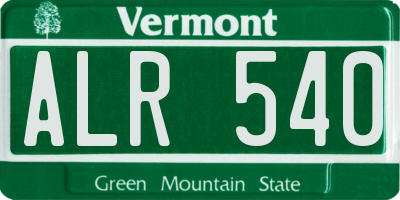 VT license plate ALR540