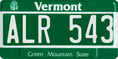 VT license plate ALR543