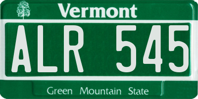 VT license plate ALR545