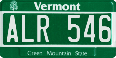 VT license plate ALR546