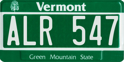 VT license plate ALR547