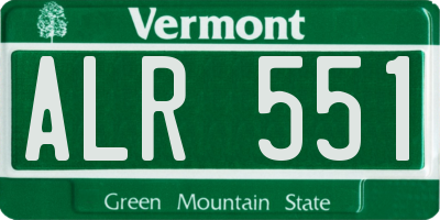 VT license plate ALR551