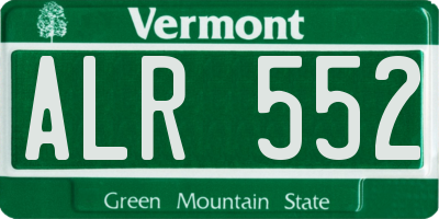 VT license plate ALR552