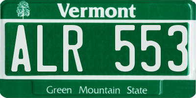 VT license plate ALR553