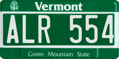 VT license plate ALR554