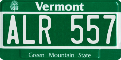 VT license plate ALR557