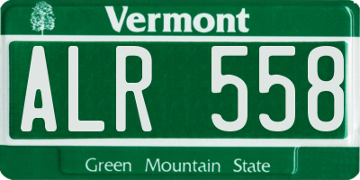 VT license plate ALR558