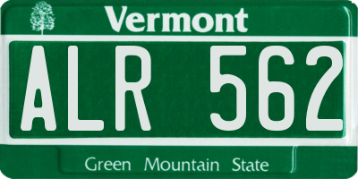 VT license plate ALR562