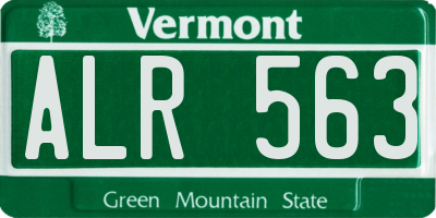 VT license plate ALR563