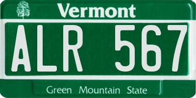 VT license plate ALR567