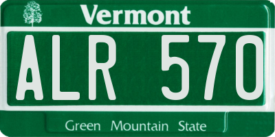 VT license plate ALR570