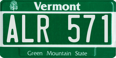 VT license plate ALR571