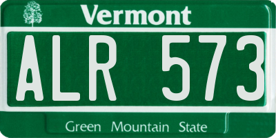 VT license plate ALR573
