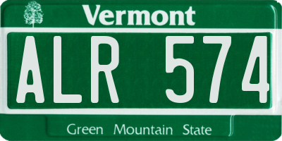 VT license plate ALR574