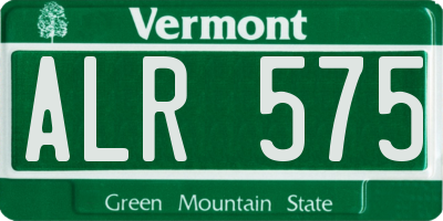 VT license plate ALR575