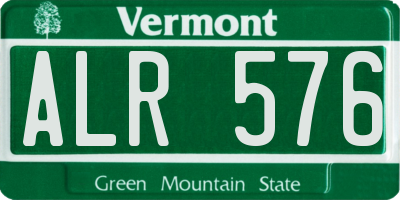 VT license plate ALR576