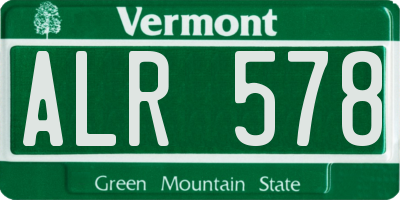 VT license plate ALR578