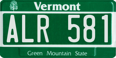 VT license plate ALR581