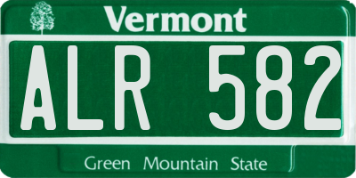 VT license plate ALR582