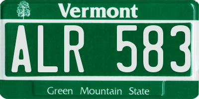 VT license plate ALR583