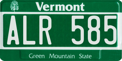 VT license plate ALR585