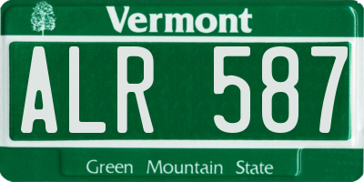 VT license plate ALR587