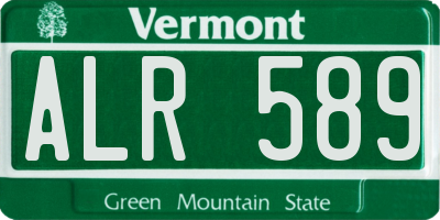 VT license plate ALR589