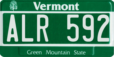 VT license plate ALR592