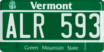 VT license plate ALR593