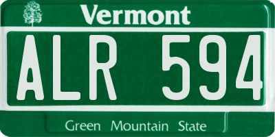 VT license plate ALR594