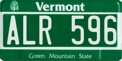 VT license plate ALR596
