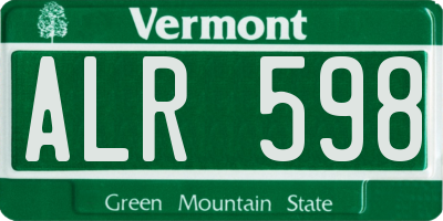 VT license plate ALR598