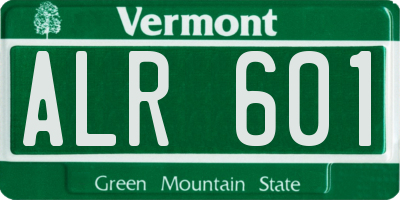 VT license plate ALR601