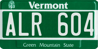 VT license plate ALR604