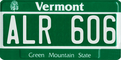 VT license plate ALR606