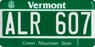VT license plate ALR607