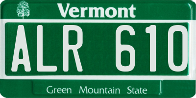 VT license plate ALR610