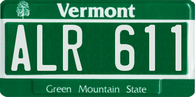 VT license plate ALR611