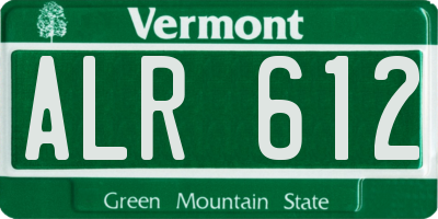 VT license plate ALR612