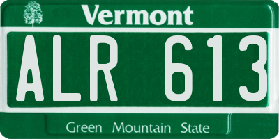 VT license plate ALR613