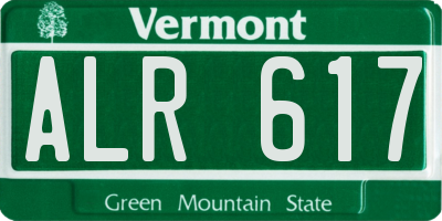 VT license plate ALR617