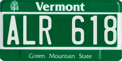 VT license plate ALR618