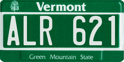 VT license plate ALR621