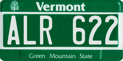 VT license plate ALR622