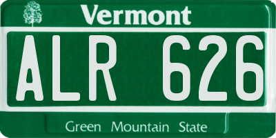 VT license plate ALR626
